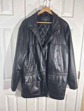 Colebrook Men's Black Leather Jacket Large